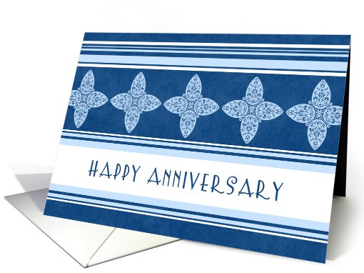 Happy Employment Anniversary - Blue Stripes card (765532)