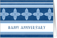 Happy Employment Anniversary - Blue Stripes card