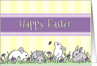 Happy Easter - Yellow and Purple Easter Bunnies card