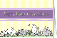 Happy Easter for Grandchildren - Yellow and Purple Easter Bunnies card