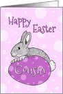 Happy Easter for Cousin - Pink Easter Bunny card
