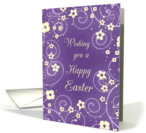 Happy Easter - Purple & Yellow Flowers card (766982)
