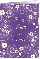 Happy Easter for Aunt - Purple & Yellow Flowers card