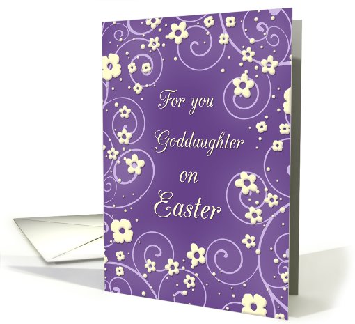Happy Easter for Goddaughter- Purple & Yellow Flowers card (766990)