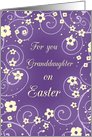 Happy Easter for Granddaughter - Purple & Yellow Flowers card