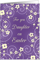 Happy Easter for Daughter - Purple & Yellow Flowers card