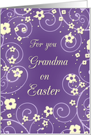 Happy Easter for Grandma - Purple & Yellow Flowers card
