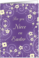 Happy Easter for Niece - Purple & Yellow Flowers card