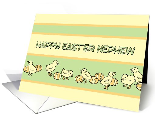Happy Easter Nephew - Baby Chickens & Easter Eggs card (767612)