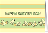 Happy Easter Son - Baby Chickens & Easter Eggs card