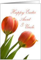 Happy Easter Aunt & Uncle - Orange Tulips card