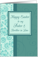 Happy Easter Sister & Brother in Law - Turquoise Floral card