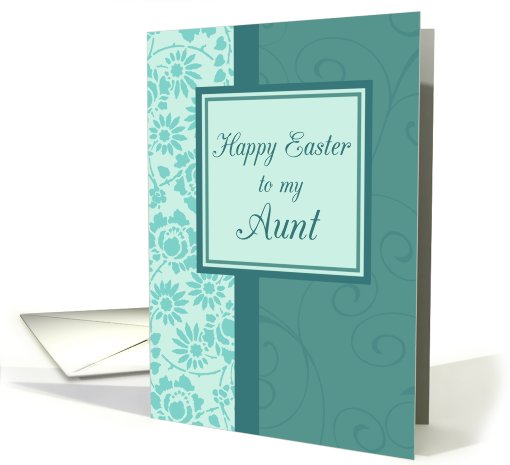 Happy Easter Aunt  - Turquoise Floral card (768077)