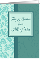 Happy Easter from All of Us - Turquoise Floral card