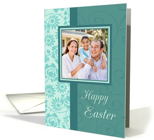 Happy Easter Photo Card - Turquoise Floral card (768282)