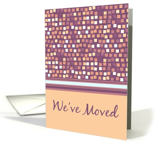 Change of Address - Retro Purple & Orange Squares card (769870)