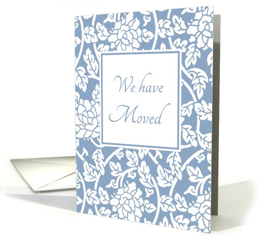 Change of Address - Blue & White Floral card (770640)