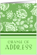 Change of Address - Green Floral card