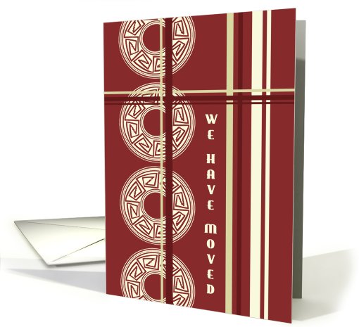 Change of Address - Red & Beige Stripes card (771627)