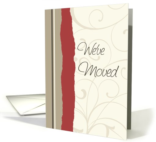 Change of Address - Red & Beige Swirls card (771629)