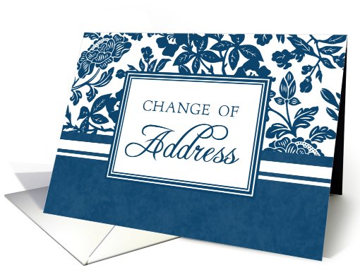 Change of Address - Blue & White Floral card (771637)