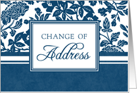 Change of Address - Blue & White Floral card