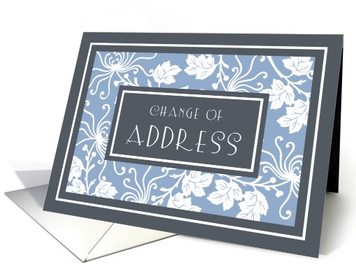 Change of Address - Blue & White Floral card (771638)