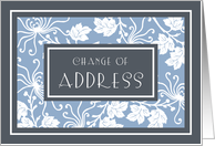 Change of Address - Blue & White Floral card