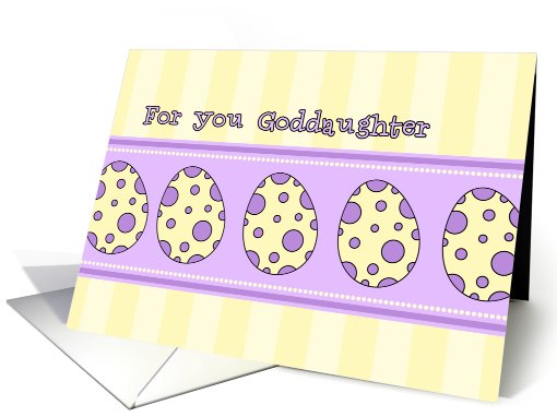 Happy Easter Goddaughter - Yellow & Purple Easter Eggs card (771681)