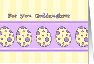 Happy Easter Goddaughter - Yellow & Purple Easter Eggs card