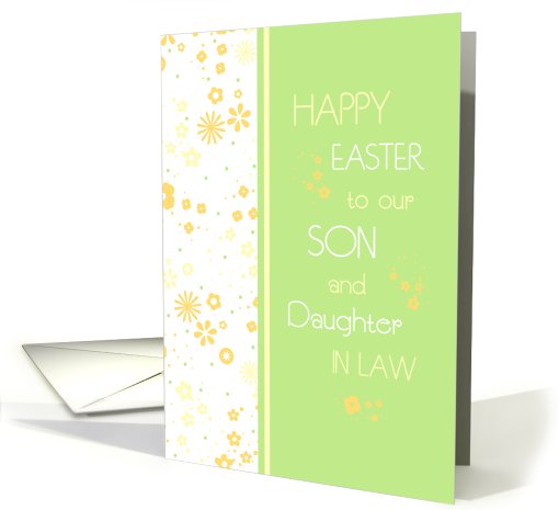 Happy Easter for Son and Daughter in Law - Colorful Flowers card