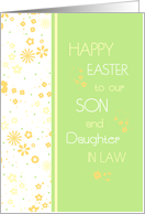 Happy Easter for Son and Daughter in Law - Colorful Flowers card