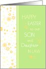 Happy Easter for Son and Daughter in Law - Colorful Flowers card