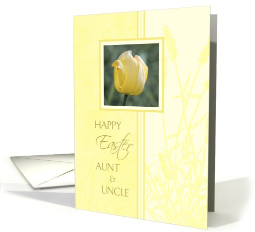 Happy Easter for Aunt and Uncle - Yellow Tulip card (772290)