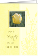 Happy Easter for Brother - Yellow Tulip card
