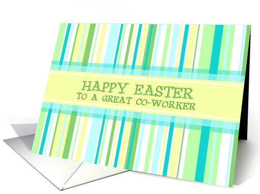 Happy Easter Co-worker - Spring Stripes card (773015)