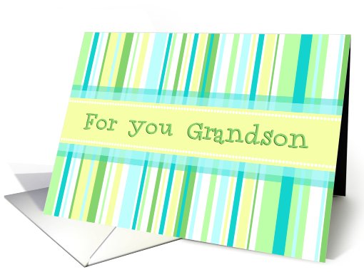 Happy Easter Grandson - Spring Stripes card (773025)
