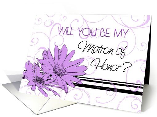 Matron of Honor Invitation for Best Friend - Purple Swirls... (773863)