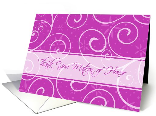 Matron of Honor Thank You - Pink Swirls card (774594)