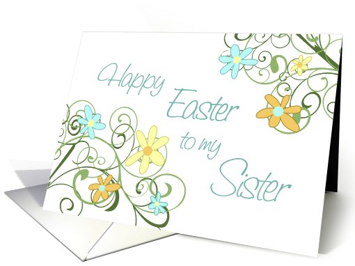 Happy Easter for Sister - Spring Flowers card (774663)