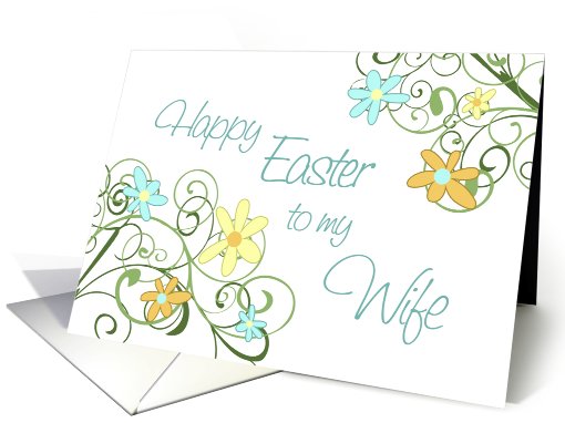 Happy Easter for Wife - Spring Flowers card (774666)