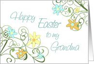 Happy Easter for Grandma - Spring Flowers card