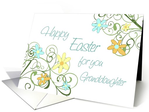 Happy Easter for Granddaughter - Spring Flowers card (774673)