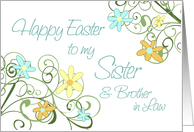 Happy Easter for Sister & Brother in Law - Spring Flowers card