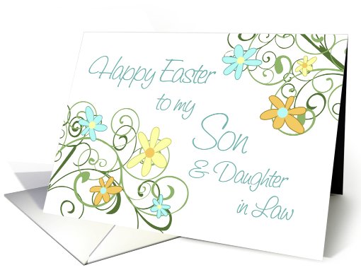 Happy Easter for Son & Daughter in Law - Spring Flowers card (774768)
