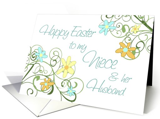 Happy Easter for Niece & her Husband - Spring Flowers card (774781)