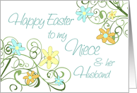 Happy Easter for Niece & her Husband - Spring Flowers card