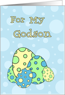 Happy Easter for Godson - Blue & Green Easter Eggs card