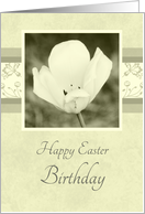 Happy Easter Birthday - Beige Floral card
