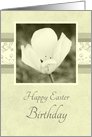 Happy Easter Birthday - Beige Floral card